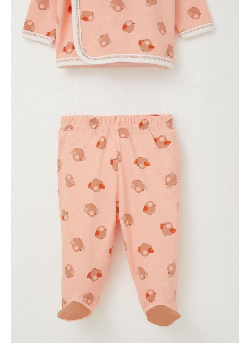 Baby Girl Hospital Release 3-Pack Cute Bird Pattern 0-4 Months, Salmon