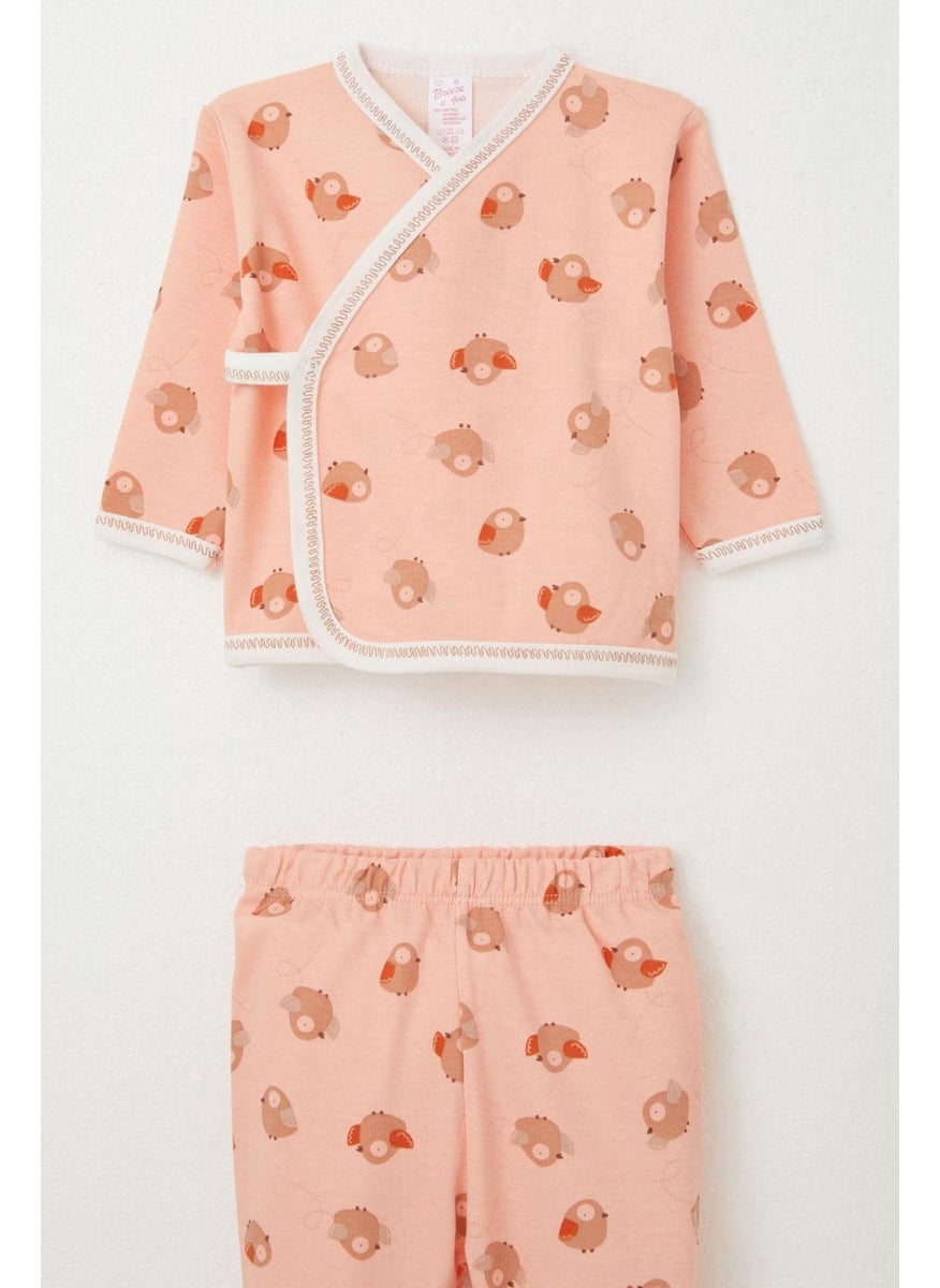 Baby Girl Hospital Release 3-Pack Cute Bird Pattern 0-4 Months, Salmon