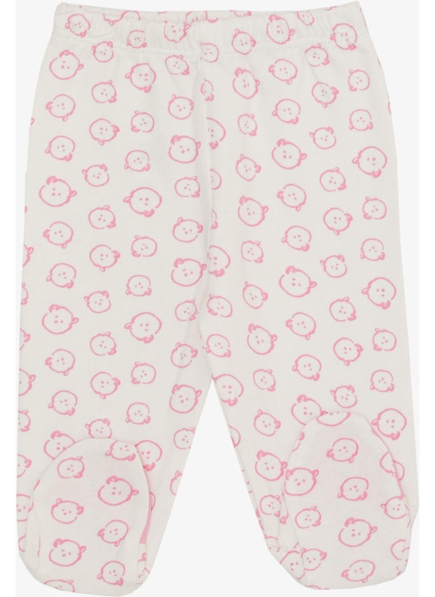 Baby Girl Hospital Release 3-Piece Cute Baby Teddy Bear Pattern 0-4 Months, White