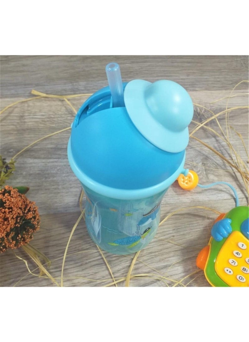 Girl-Boy Baby Patterned Straw Cup 380 ml 6+ MONTHS-WEE171