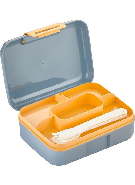 Lunch Box 2 Tiers with Fork, Knife and Spoon Set