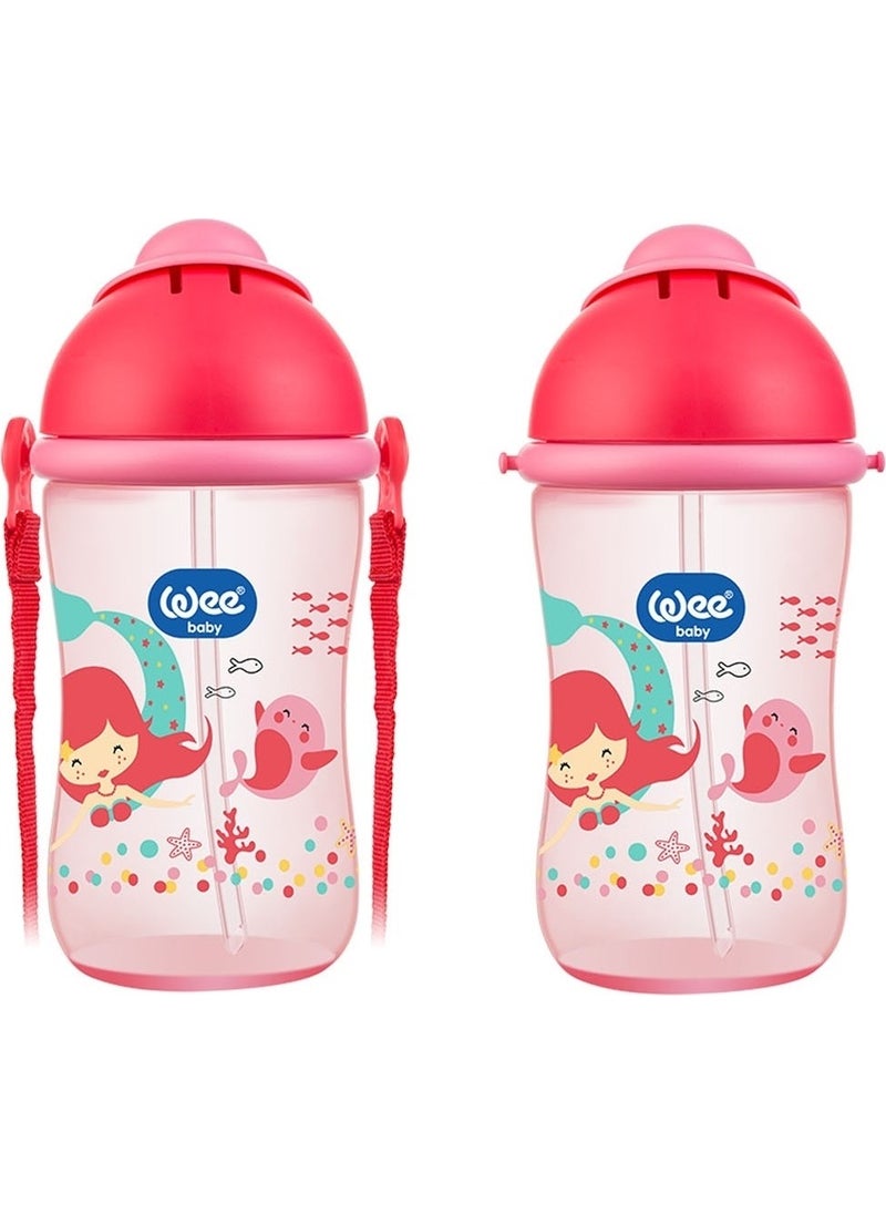 Straw Cup 380ML (CODE:171) - Red