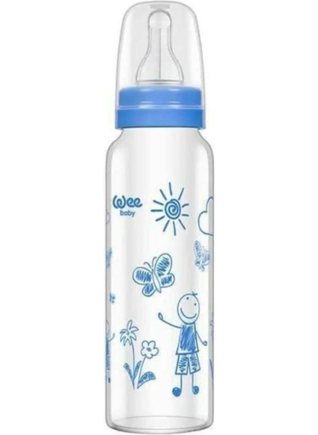 Heat Resistant Glass Feeding Bottle 240 ml 772 Blue