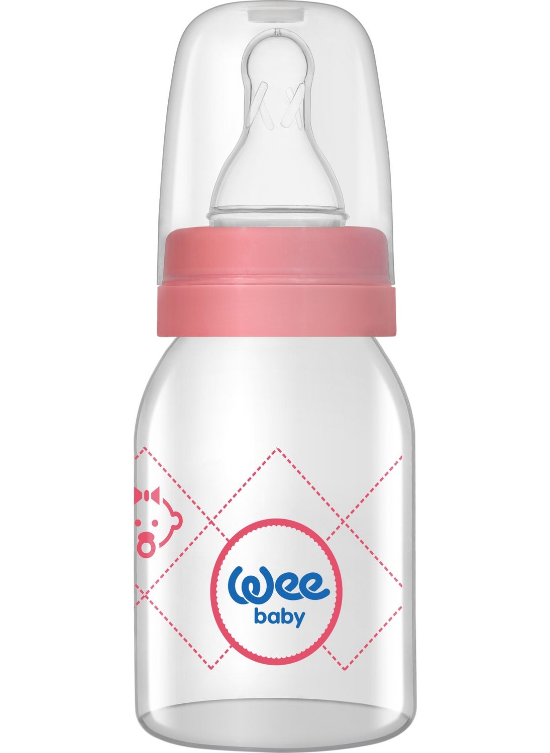 Glass Feeding Bottle 125 Ml - Pink
