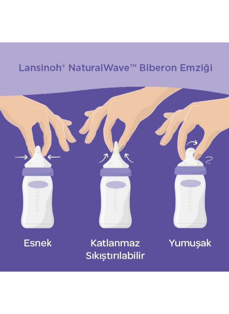 Natural Wave Silicone Baby Bottle Teat 2 Pack Fast Flow