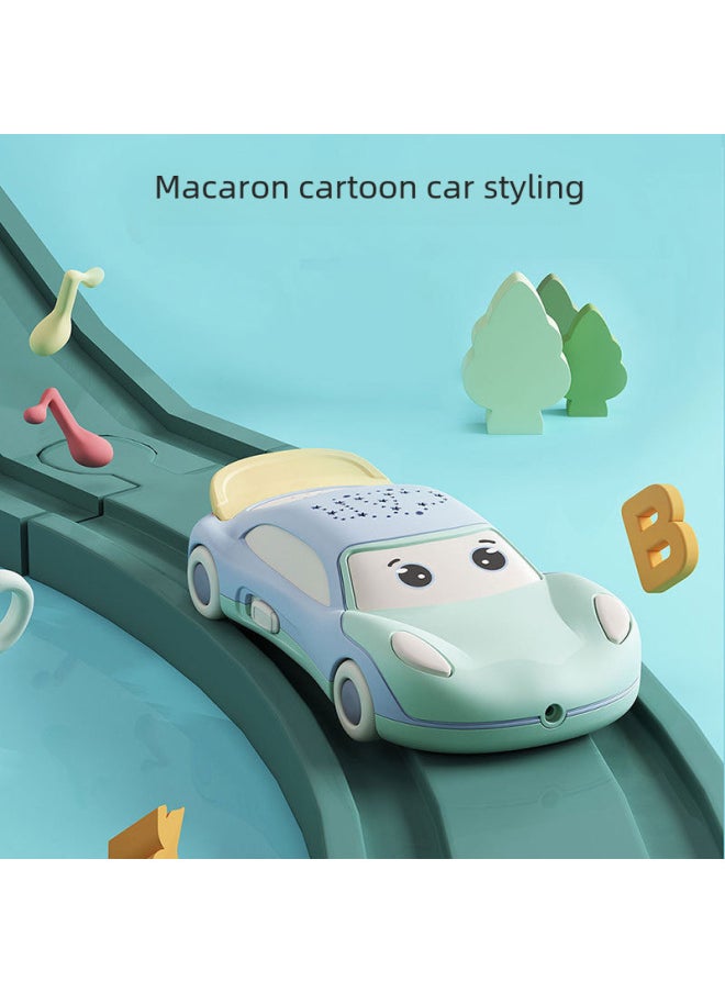 Children's Music Mobile Phone Baby Toy Car Boys And Girls Phone Baby Can Bite Children Simulation Puzzle 0-3 Years Old-Color:Blue And Green (three Batteries + Lanyard + Screwdriver)