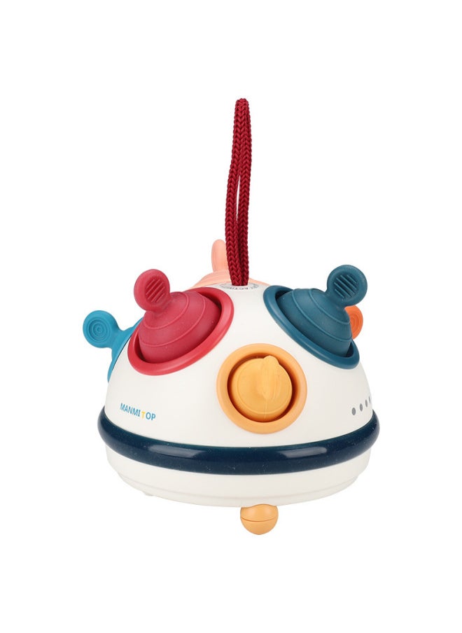 UFO Bubble Music Transfer Music Car Hanging Soothing Early Education Educational Infant Finger Press Silicone Toy-Color:UFO Bubble Bag