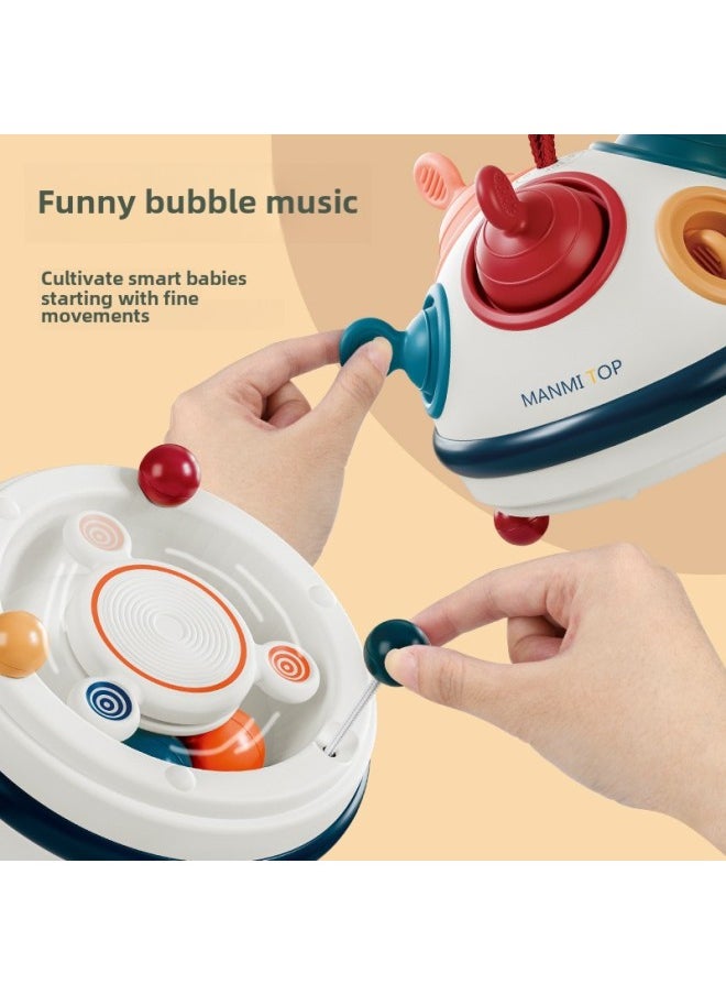 UFO Bubble Music Transfer Music Car Hanging Soothing Early Education Educational Infant Finger Press Silicone Toy-Color:UFO Bubble Bag