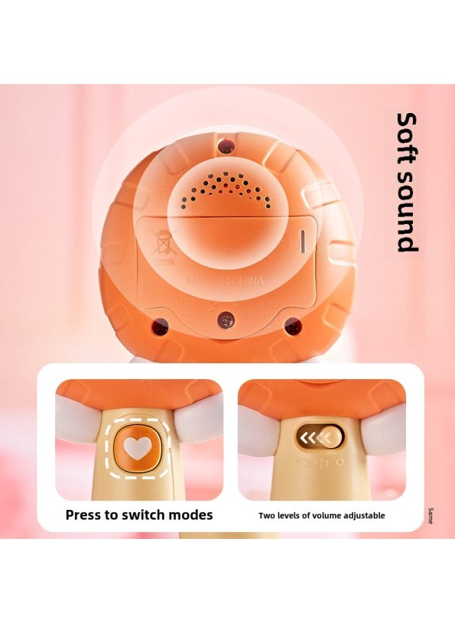 Infant Hand Stick Newborn Soothing Doll Infant 0-1 Year Old Baby Toy Sound And Light Hand Rattle-Color:Hand Rattle—lion (color Box) Battery Version