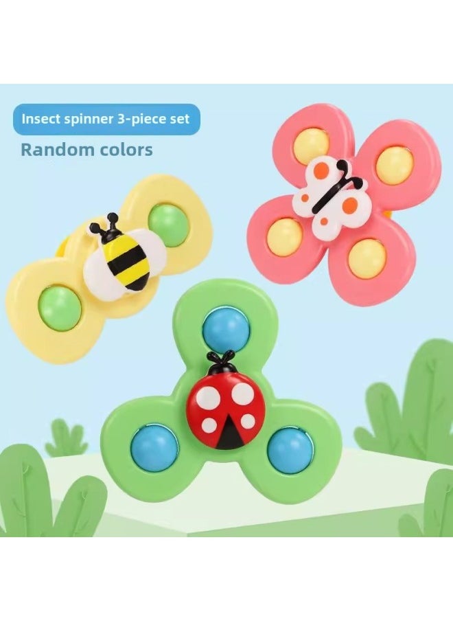Children's Sucker Turning Music Infant Cartoon Finger Rotating Top Baby Rattle Early Education Educational Toys-Colour:Insect Spin 1