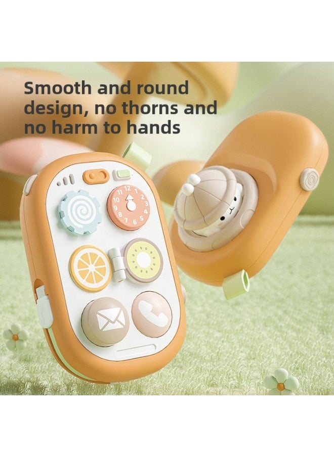 Infants Coax Baby To Turn Happy Busy Board Hand Catch Ball Early Education Whistle Stack High Tambourine Rattle Baby Toy-Color:Blue-kitten Tumbler-color Box
