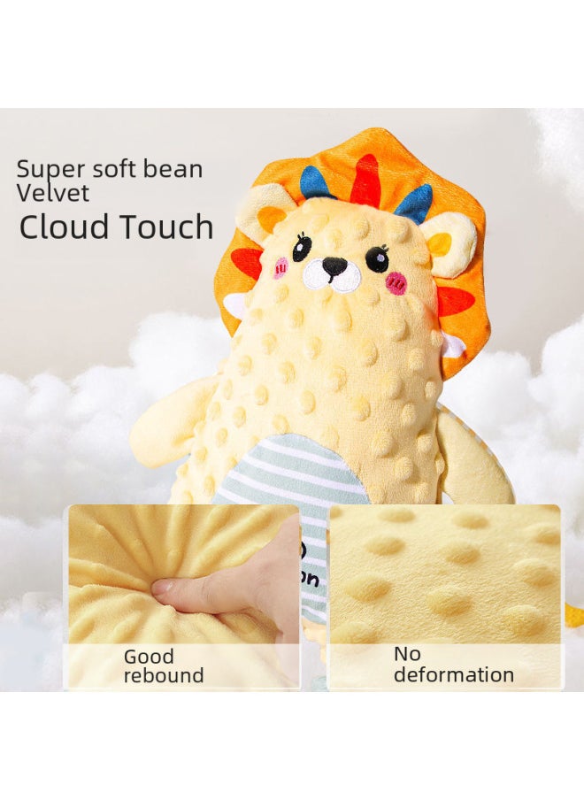Newborn Toy Baby Ambient Towel 0-6 Months Baby Entrance Bite To Soothe Sleeping Peas Doll 0-1 Years Old-Color:Dinosaur Peas Velvet Gum [Red] Hand Tambourine