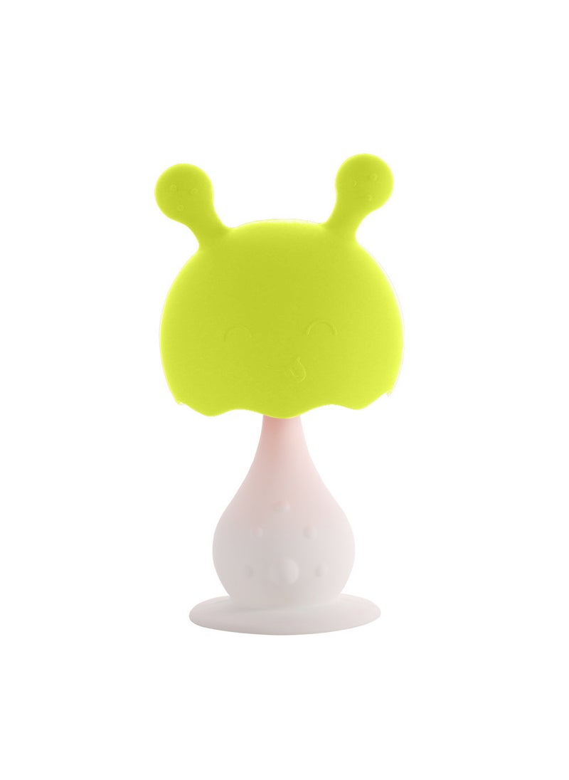 Bunny Teether Rattle Anti-Choke Mushroom Teething Toy Green