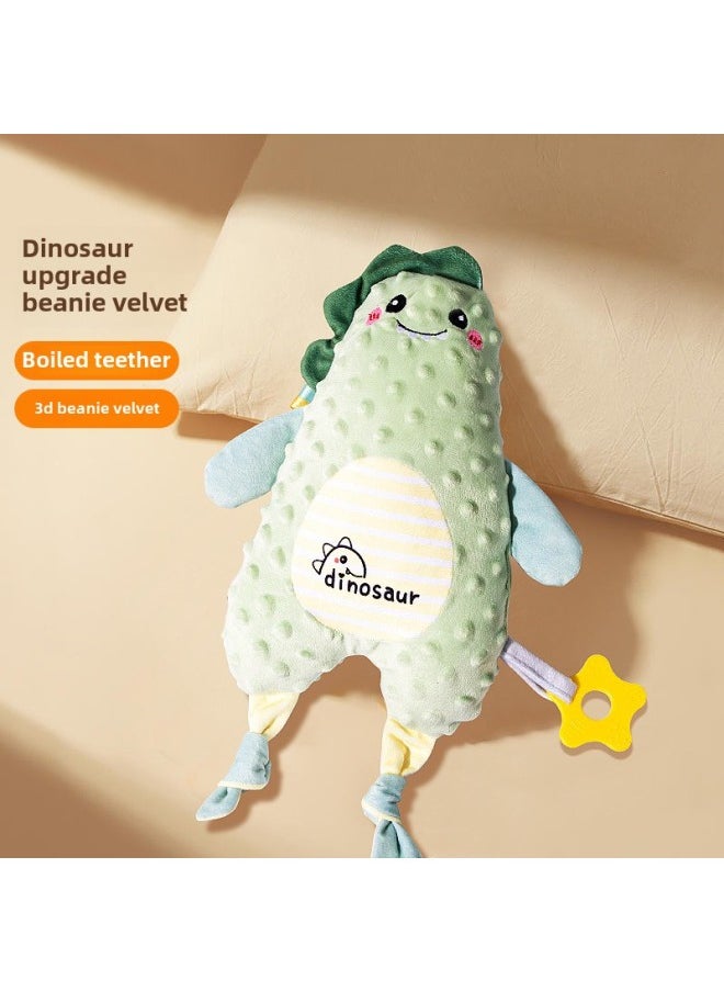 Newborn Toy Baby Ambient Towel 0-6 Months Baby Entrance Bite To Soothe Sleeping Peas Doll 0-1 Years Old-Color:Dinosaur Pea Velvet + Tooth Gel