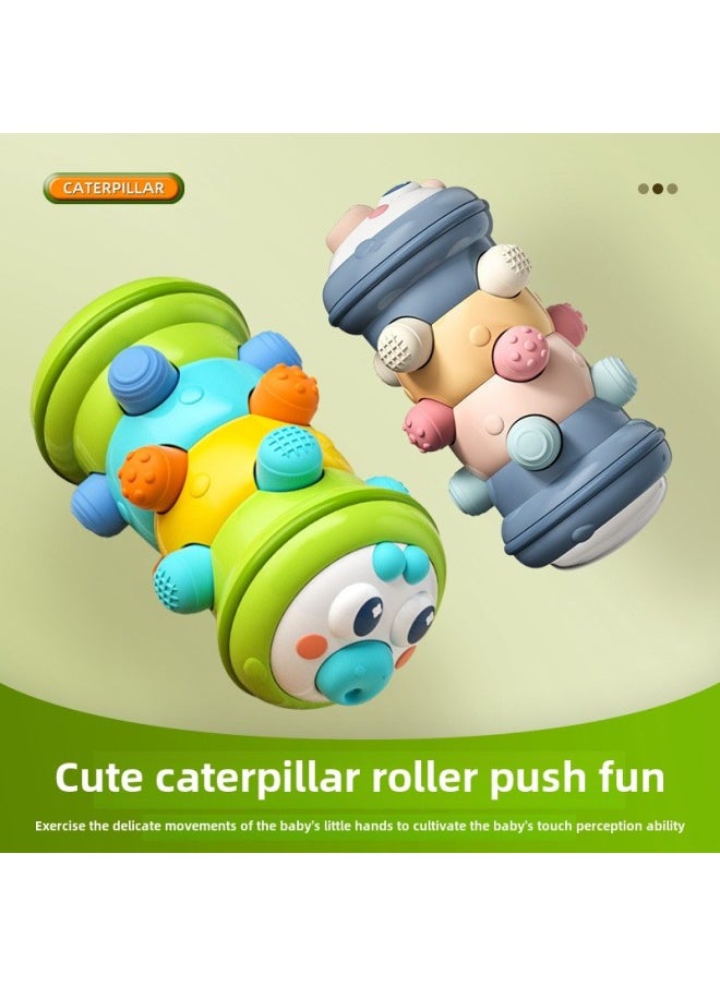 Cartoon Cute Fun Roller Caterpillar Pressing Early Education Educational Exercise Finger Grasping Crawling Training Infant Toys-Color:RYB1022-23 Coral Pink Roller Caterpillar