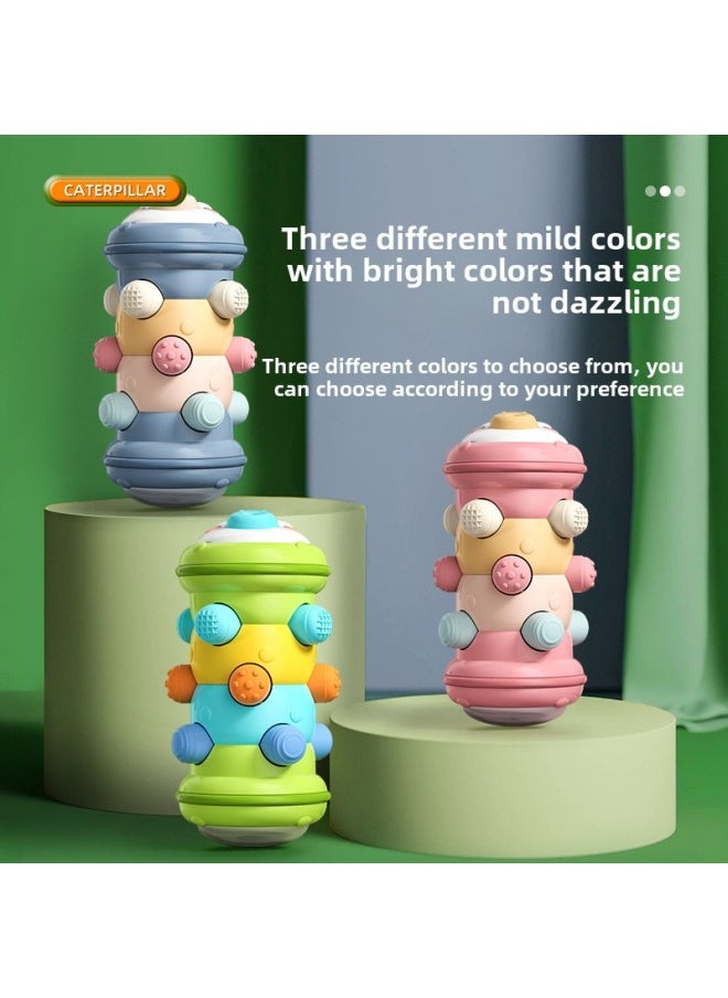 Cartoon Cute Fun Roller Caterpillar Pressing Early Education Educational Exercise Finger Grasping Crawling Training Infant Toys-Color:RYB1022-23 Coral Pink Roller Caterpillar