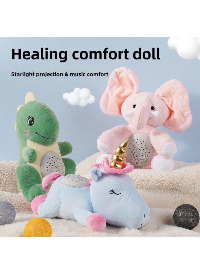 Baby Soothing Colorful Projection Toy Set Box Kidsren's Companion Plush Sleeping Doll Supermarket Wholesale-Specifications:Soothing Colorful Projection Bunny Doll-[bunch Gift Bag]