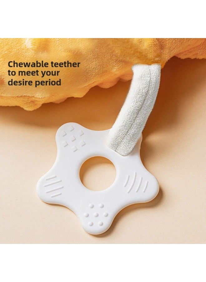 Newborn Toy Baby Ambient Towel 0-6 Months Baby Entrance Bite To Soothe Sleeping Peas Doll 0-1 Years Old-Color:Rabbit Pea Velvet Tooth Gel [Green] Hand Tambourine