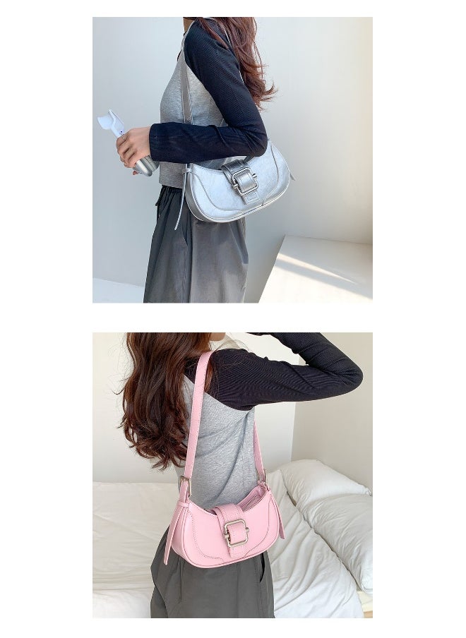 Korean Creative Shoulder Underarm Bag Commuting Fashion Niche Baguette Crescent Bag Advanced Sense