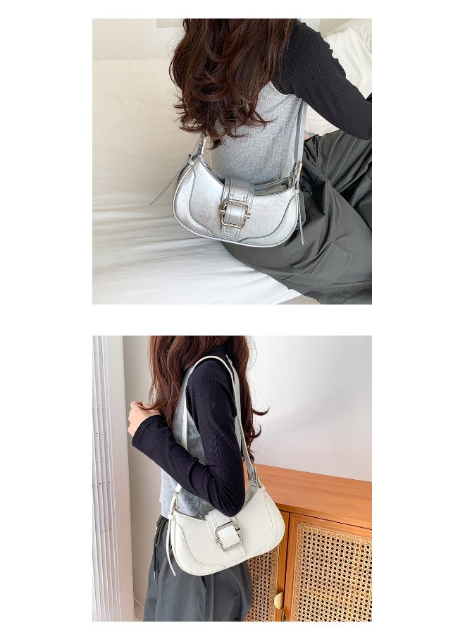 Korean Creative Shoulder Underarm Bag Commuting Fashion Niche Baguette Crescent Bag Advanced Sense
