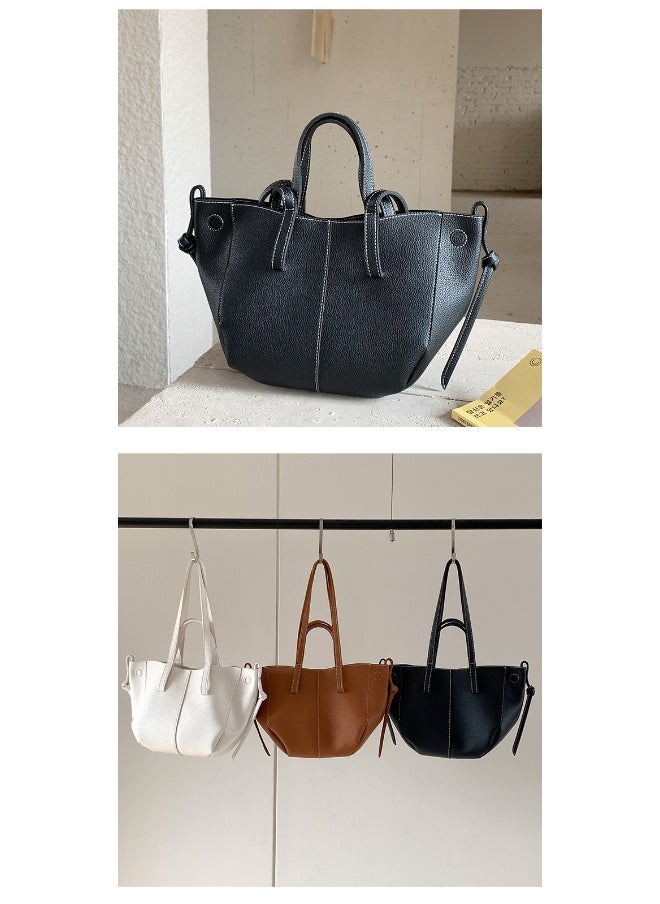 Korean Soft Leather Wing Bag Single Shoulder Tote Bag Advanced Sense Large Capacity Handbag Work Commuter Women