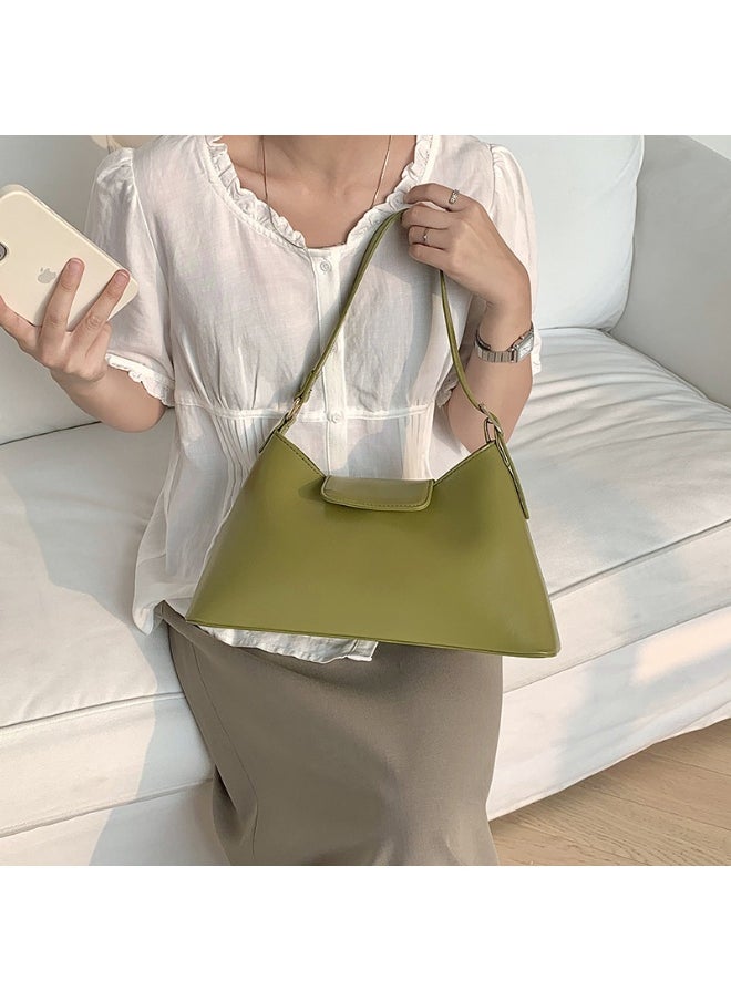 Deluxe Soft Leather Baguette Shoulder Bag Fashion Temperament Retro Tote Daily Commute Underarm Bag
