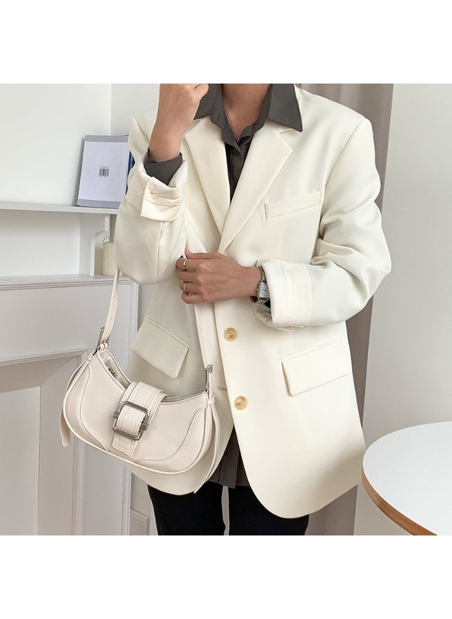 Korean Creative Shoulder Underarm Bag Commuting Fashion Niche Baguette Crescent Bag Advanced Sense