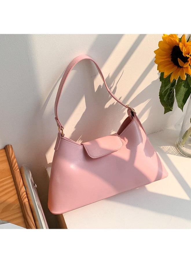 Deluxe Soft Leather Baguette Shoulder Bag Fashion Temperament Retro Tote Daily Commute Underarm Bag