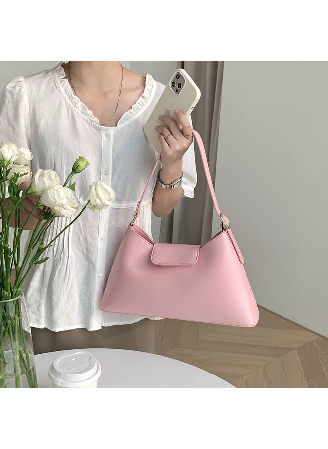 Deluxe Soft Leather Baguette Shoulder Bag Fashion Temperament Retro Tote Daily Commute Underarm Bag