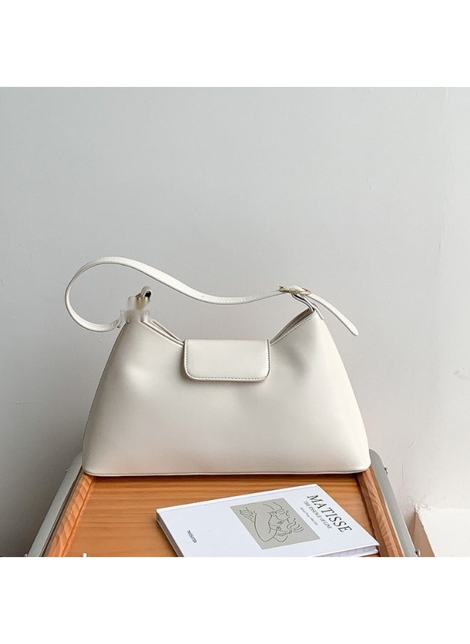 Deluxe Soft Leather Baguette Shoulder Bag Fashion Temperament Retro Tote Daily Commute Underarm Bag