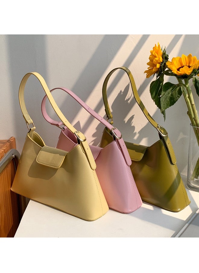 Deluxe Soft Leather Baguette Shoulder Bag Fashion Temperament Retro Tote Daily Commute Underarm Bag