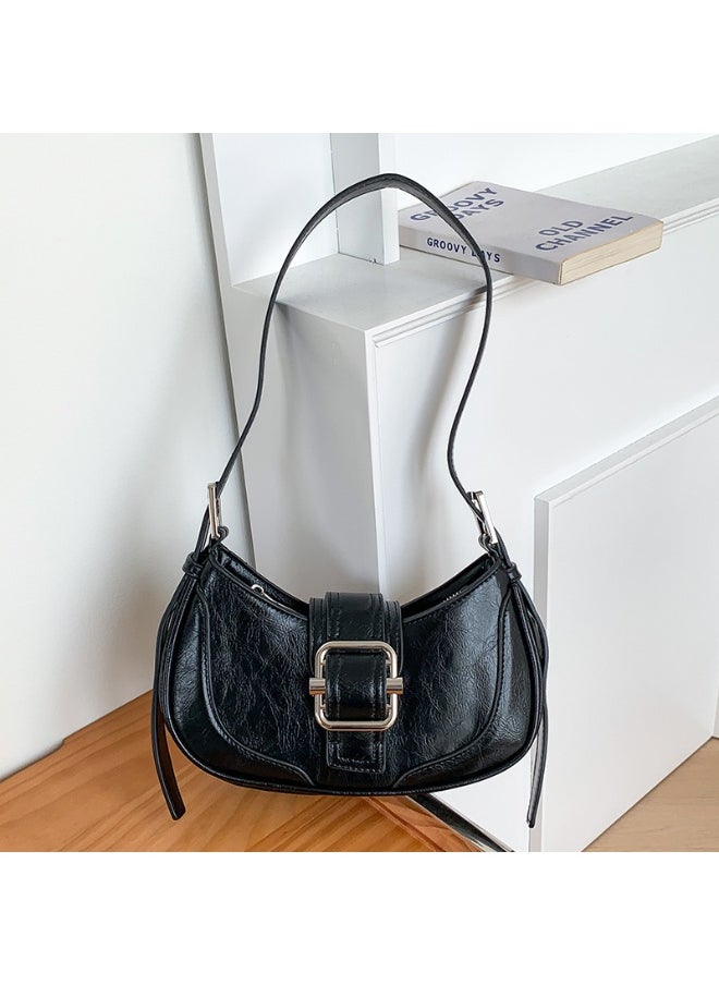 Korean Creative Shoulder Underarm Bag Commuting Fashion Niche Baguette Crescent Bag Advanced Sense