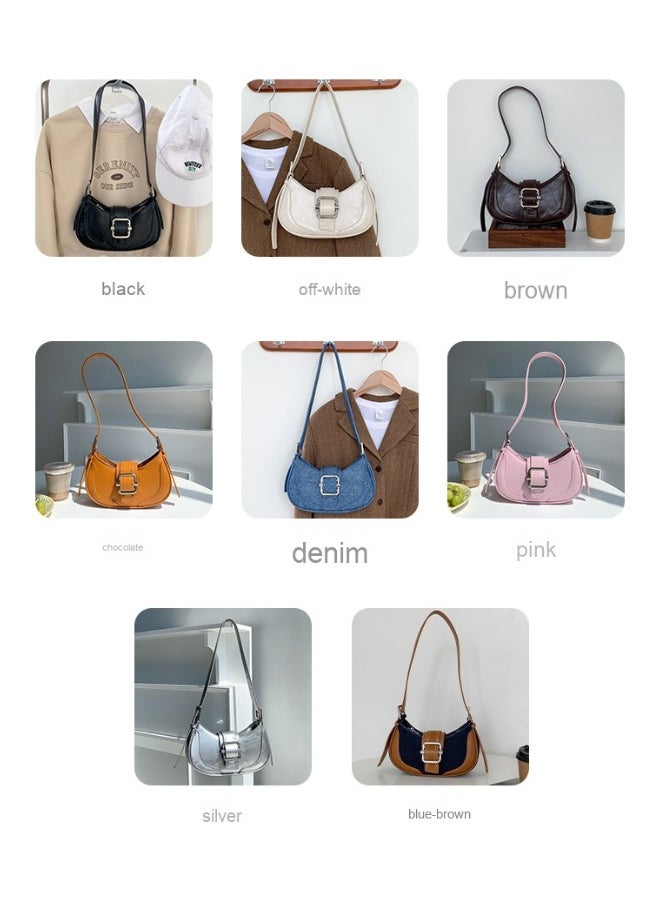 Korean Creative Shoulder Underarm Bag Commuting Fashion Niche Baguette Crescent Bag Advanced Sense