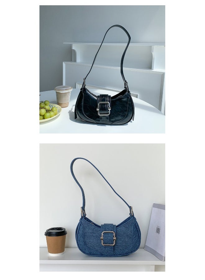 Korean Creative Shoulder Underarm Bag Commuting Fashion Niche Baguette Crescent Bag Advanced Sense