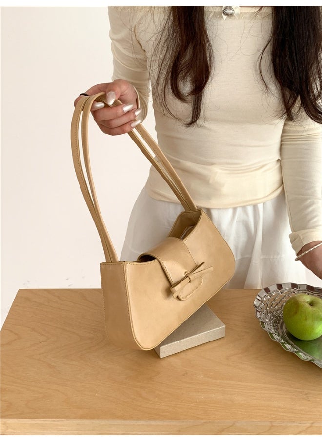 Korean Bag Women's Bag Single Shoulder Baguette Bag Fashion Minimalist Bow Underarm Bag