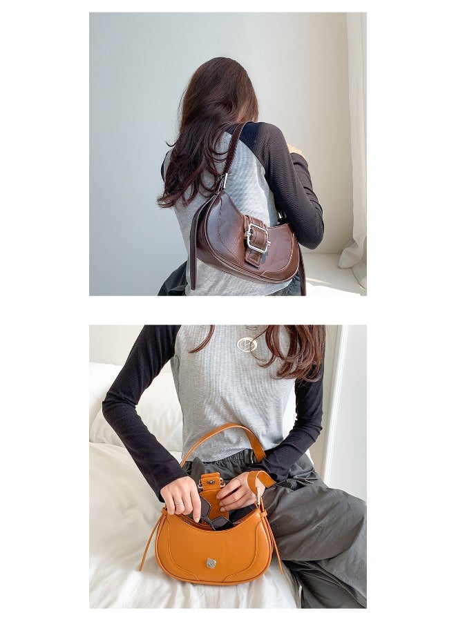 Korean Creative Shoulder Underarm Bag Commuting Fashion Niche Baguette Crescent Bag Advanced Sense