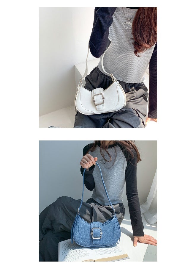 Korean Creative Shoulder Underarm Bag Commuting Fashion Niche Baguette Crescent Bag Advanced Sense