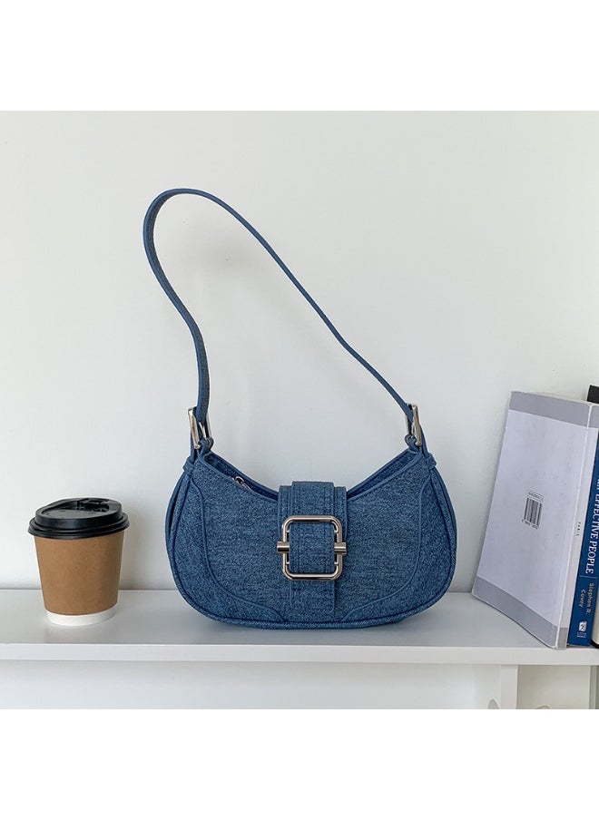 Korean Creative Shoulder Underarm Bag Commuting Fashion Niche Baguette Crescent Bag Advanced Sense