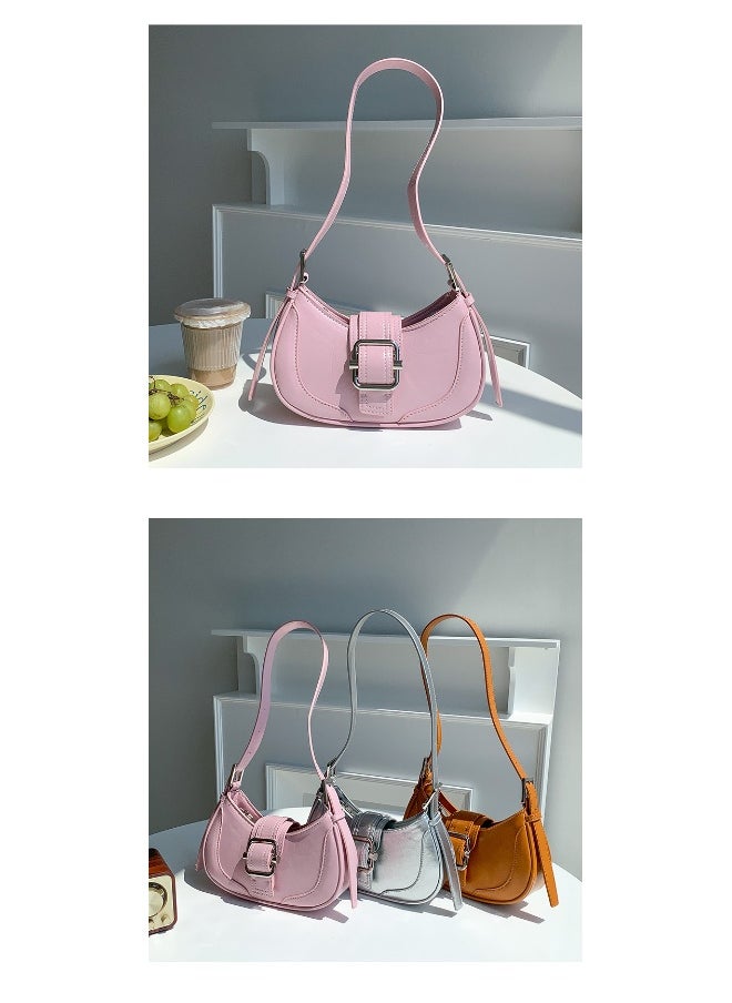 Korean Creative Shoulder Underarm Bag Commuting Fashion Niche Baguette Crescent Bag Advanced Sense