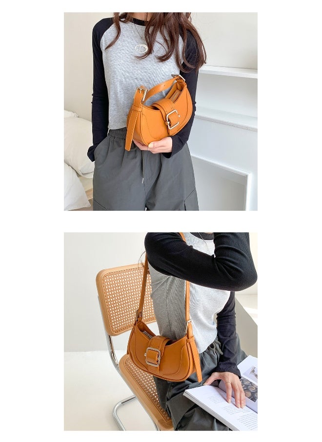 Korean Creative Shoulder Underarm Bag Commuting Fashion Niche Baguette Crescent Bag Advanced Sense