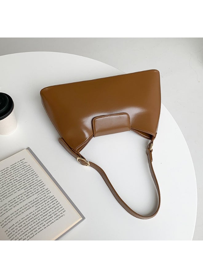 Deluxe Soft Leather Baguette Shoulder Bag Fashion Temperament Retro Tote Daily Commute Underarm Bag