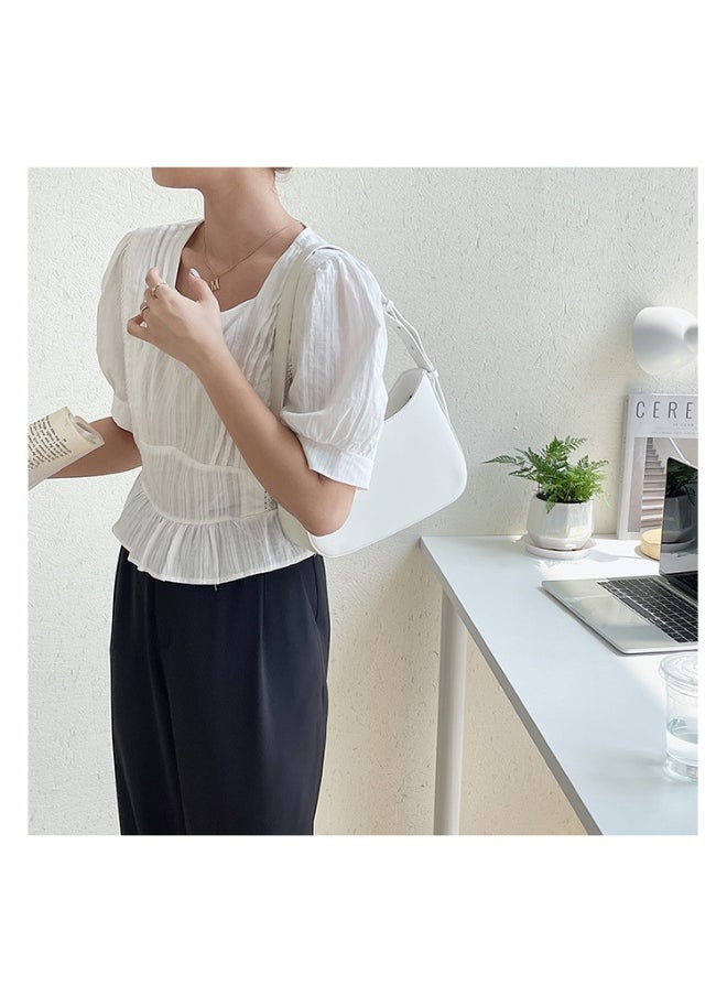 Fashion Niche Single Shoulder Handbag Fashion Small Square Bag Style PU Temperament Underarm Bag