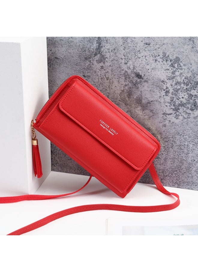 New Large Capacity Multi-functional Solid-color Small Shoulder Bag Fashion Simple Horizontal Crossbody Phone Handbag Ladies