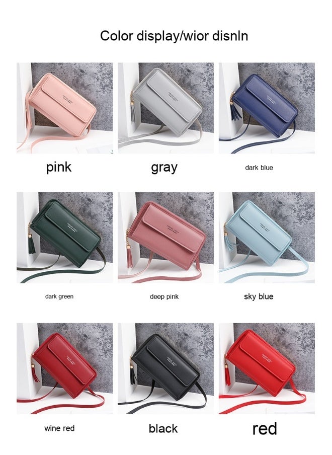 New Large Capacity Multi-functional Solid-color Small Shoulder Bag Fashion Simple Horizontal Crossbody Phone Handbag Ladies