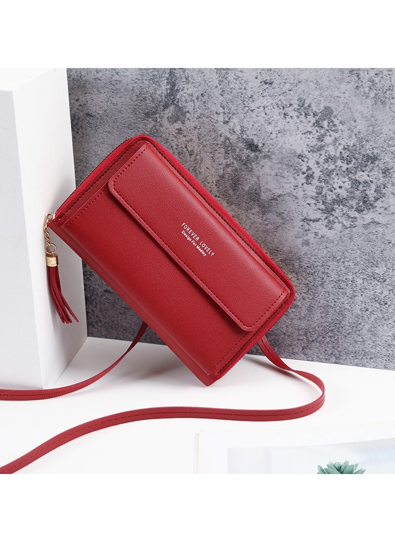 New Large Capacity Multi-functional Solid-color Small Shoulder Bag Fashion Simple Horizontal Crossbody Phone Handbag Ladies