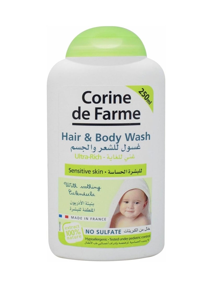 Corine de Farme Baby Hair And Body Wash Sulfate Free, 250Ml