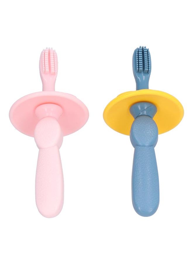 2Pcs Baby Silicone Toothbrush Safe Detachable Soft Comfortable Food Grade Odorless Premium Infant Toothbrush