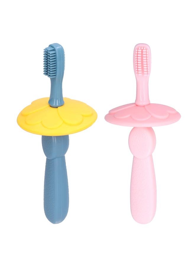 2Pcs Baby Silicone Toothbrush Safe Detachable Soft Comfortable Food Grade Odorless Premium Infant Toothbrush