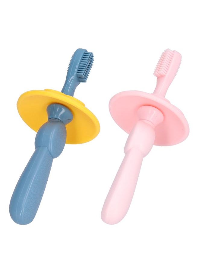 2Pcs Baby Silicone Toothbrush Safe Detachable Soft Comfortable Food Grade Odorless Premium Infant Toothbrush