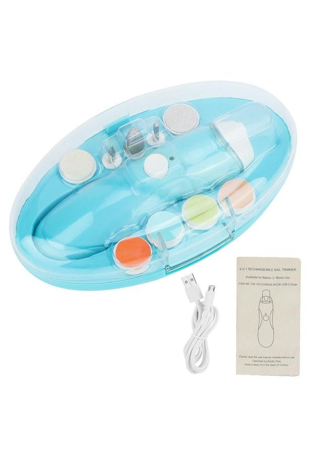 9 in 1 Nail Drill USB Charging Safety Baby Electric Nail File Nail Polishing Manicure Pedicure